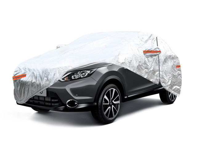 Autohoes met ritssluiting, reflecterend, 120gr + katoen, Zilver, maat: SUV/VAN XL