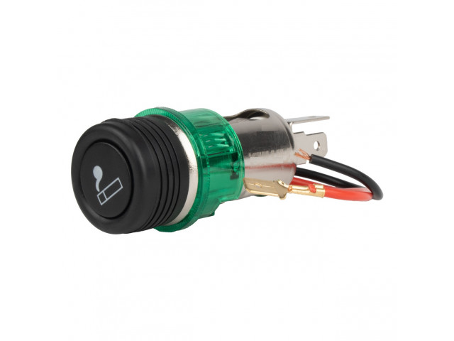 Sigaretten aansteker doos met plug en groen licht, 12V