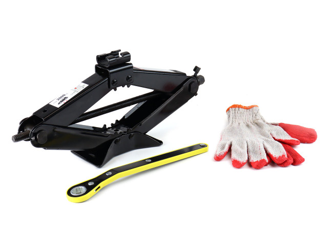 Schaarkrik met handslinger 2T en gratis handschoenen, 2000kg
