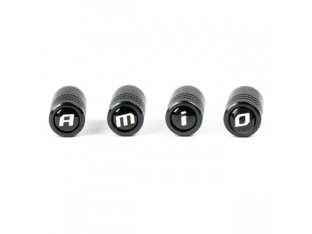 Aluminium zwarte ventieldop AMiO 4 stuks Aluminium zwarte ventieldop AMiO 4 stuks