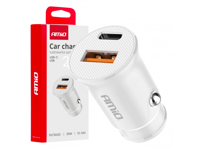 Autolader USB-A + USB-C 20W 12/24V 