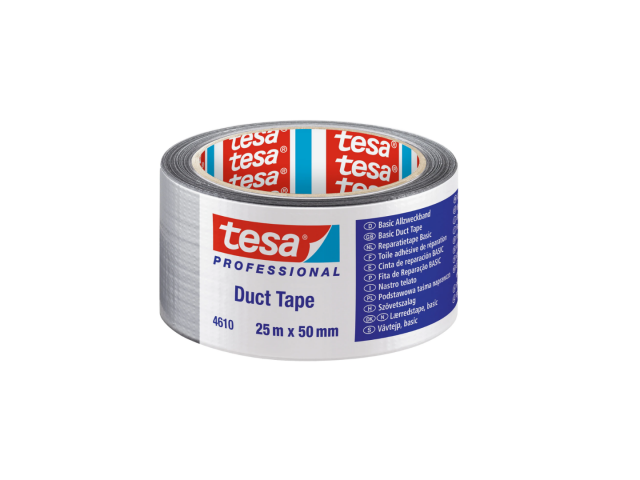 TESA Basic Duct Tape L.25mtr x B. 50mm Zilver (Per 6 Stuks) OP = OP!! TESA Basic Duct Tape L.25mtr x B. 50mm Zilver (Per 6 Stuks) OP = OP!!