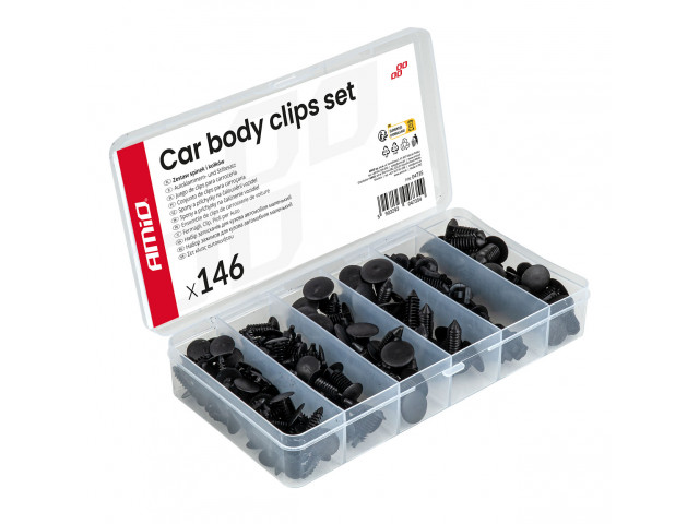 Set met 146stuks Automotive clips en bevestigingspinnen