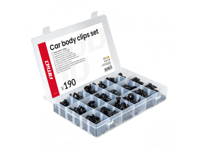 Set met 190stuks Automotive clips en bevestigingspinnen