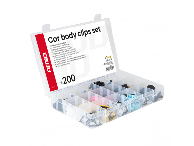 Set met 200stuks Automotive clips en bevestigingspinnen