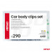 Set met 290stuks Automotive clips en bevestigingspinnen