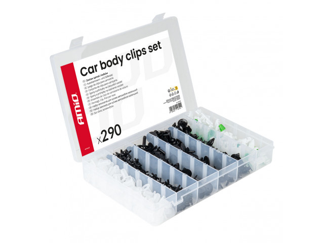 Set met 290stuks Automotive clips en bevestigingspinnen