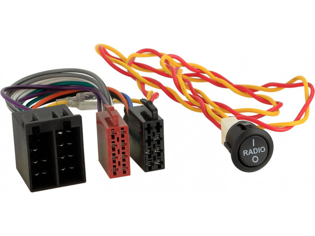 Radio Aansluitkabel ISO verlengkabel met aan/uit schakelaar 80cm kabel (APRIL spotlight)