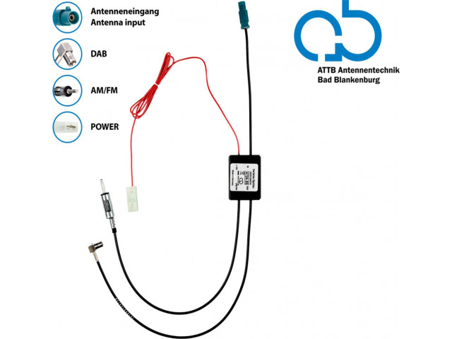 Bad Blankenburg Antennesplitter AM/FM DAB+ Fakra(m)>DIN(m)/SMB(f) passief