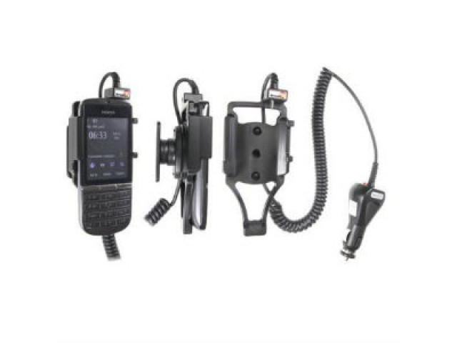 Nokia Asha 300 Actieve houder met 12/24V lader. Let op: Uitlopend artikel, Kan niet retour!