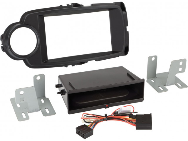 2-DIN Paneel Rubbertouch Inbay® Toyota Yaris 2014-219 Kleur: Rubbertouch Zilver