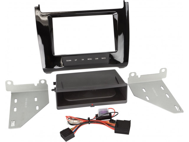 2-DIN Paneel Inbay® Volkswagen Polo 2014-2019 Kleur: Piano Zwart