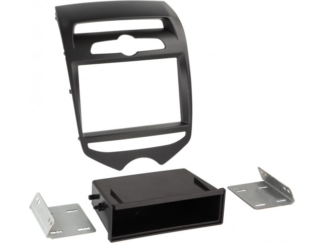 2-DIN Paneel Hyundai iX 20 met pocket voor manual climate control 2010-2017 Kleur: Mat Zwart 