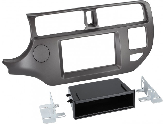 2-DIN Paneel met pocket Kia Rio | 2011-2015 | Kleur: Anthraciet