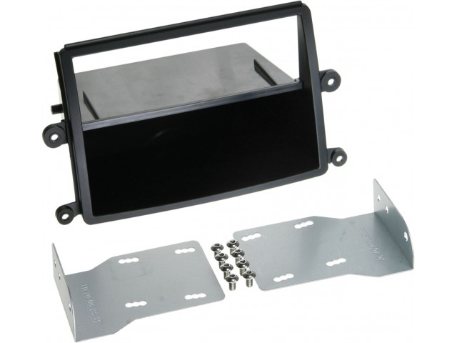 2-DIN Paneel with pocket Mitsubishi L200 2006-2015 Kleur: Zwart