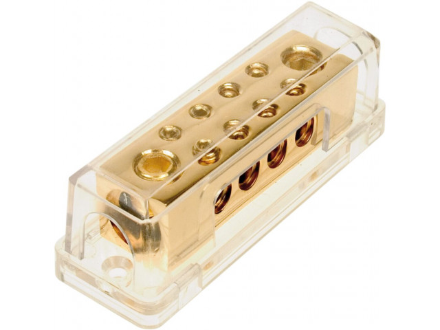 Power distribution block (gold) 2x50 mm² in/ 8x10 mm² out
