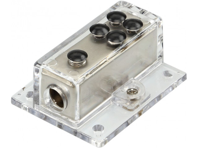 Power distribution block (silver) 1x20 mm² in / 4x10 mm² out