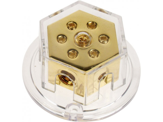 Power distribution block  (gold) 2x50 mm² in / 4x20 mm²