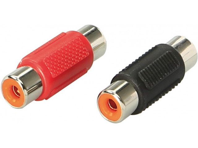 RCA connector female 1 x red / 1 x zwart