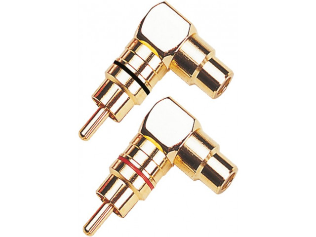 RCA Adapter right - angled small 90° 1 x red / 1 x black