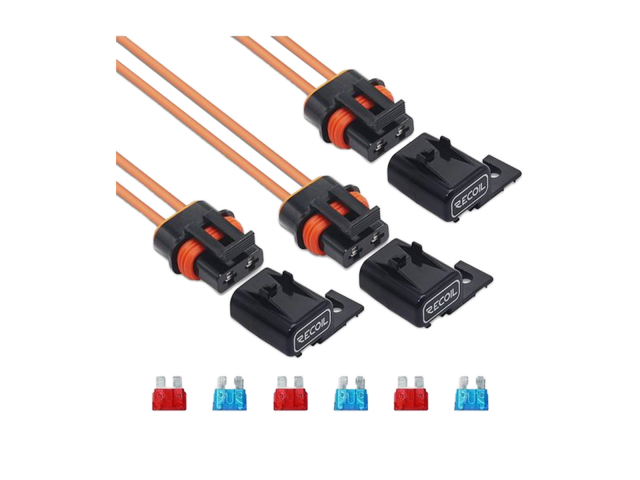 Recoil ATC/ ATO zekering houder met kapje 12AWG 2.5mm2, 3x incl. 3x 10A & 3x 15A zekering