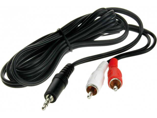 Stereo jack 3,5mm Stereo naar Cinch plug 1,5m (RCA-plug)