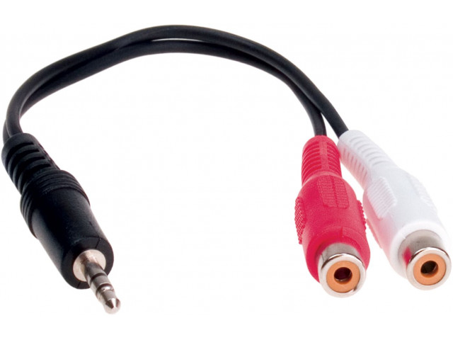 Stereo jack 3,5mm Stereo naar Cinch connector 0.2meter 