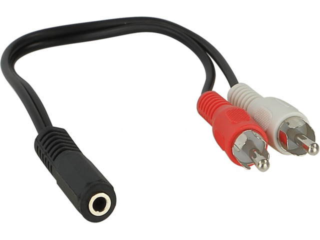 Stereo jack (F) 3,5mm Stereo naar Cinch connector 0.2m (M)