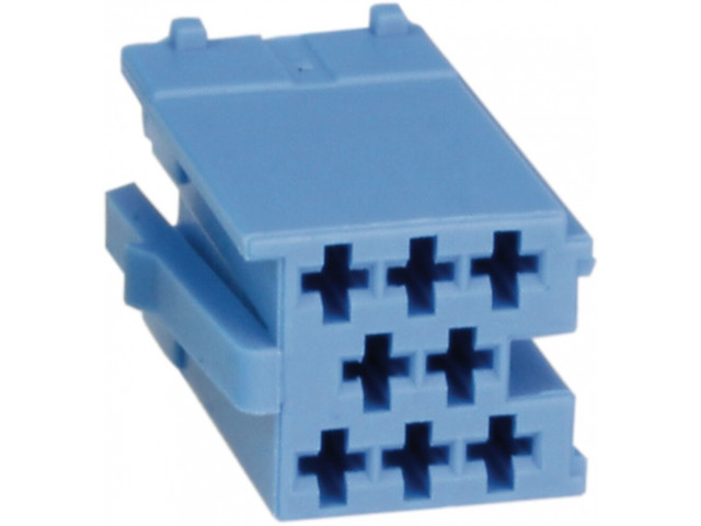 Mini ISO plug 8-Pin male Blauw 
