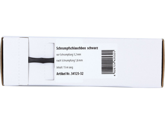 Krimpkous Zwart Ø 3.2 mm Ø 1.6 mm Lengte 15 meter