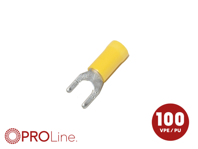 Kabelvork  4.0x6.0 geel M5 (100stuks) ACV PROLine