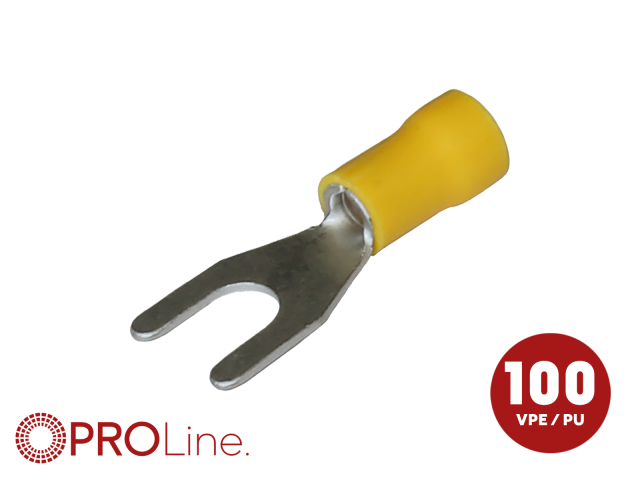 Kabelvork 4.0x6.0 geel M6 (100stuks) ACV PROLine