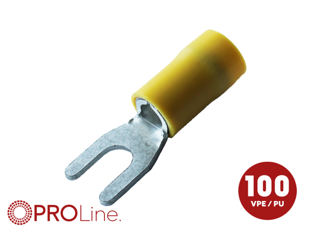 Kabelvork 4.0x6.0 geel M4 (100stuks) ACV PROLine