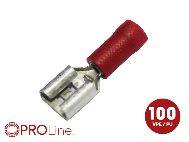 Kabelschoen 6.3x0.8 rood in blister (100stuks) ACV PROLine