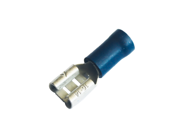 kabelschoen 5stuks 6.3x0.8 blauw in blister