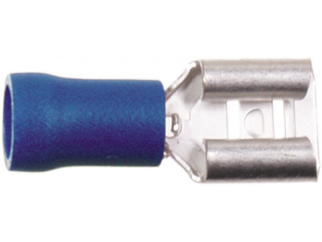 Vlakstekker Blauw 1.5 - 2.5 mm² / Breedte 6.3 mm (100 stuks)