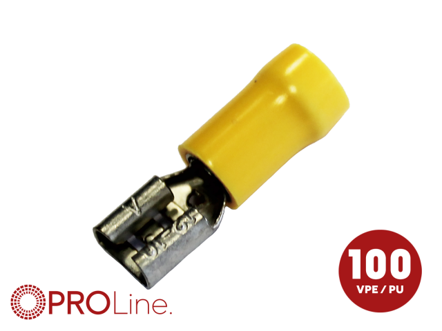 Kabelschoen 6.3x0.8 geel (100stuks) ACV PROLine
