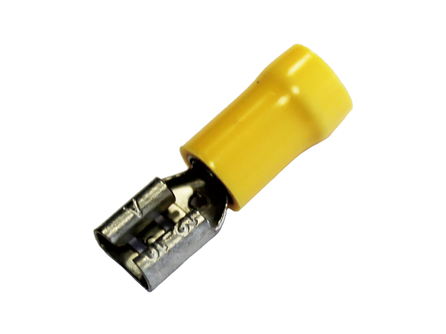 kabelschoen 5st 6.3x0.8 geel 5stuks in blister