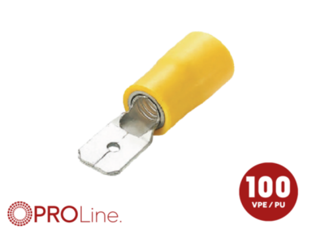 Kabelschoen  6.3x0.8 geel (100stuks) ACV PROLine