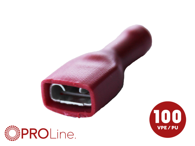 Kabelschoen  6.3x0.8 rood (100stuks) ACV PROLine