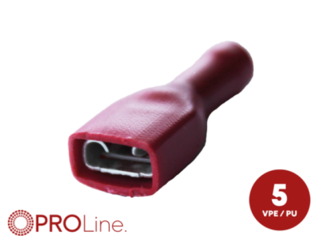 kabelschoen 5stuks 6.3x0.8 rood in blister