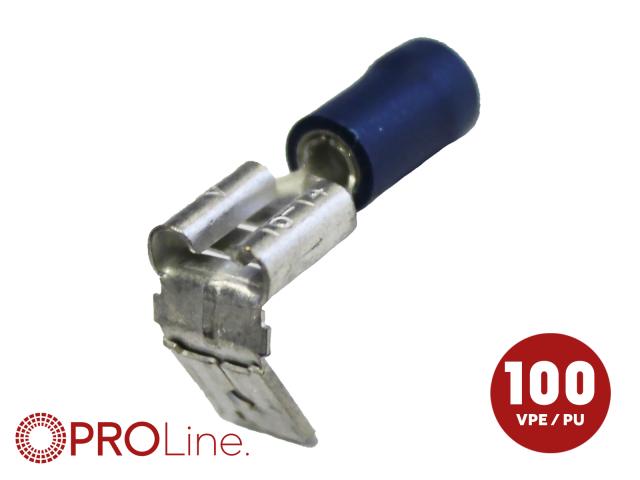 Kabelschoen 6.3x0.8 piggy back blauw (100stuks) ACV PROLine