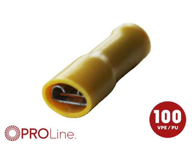 Kabelschoen 6.3x0.8 geel (100stuks) ACV PROLine