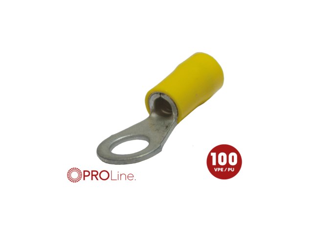 Kabeloog 4.0x6.0  geel M6 (100stuks) ACV PROLine