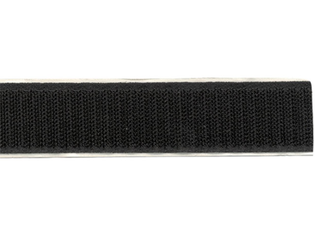 Klittenband Breedte 20 mm / Lengte 25 meter Zwart - haak zijde
