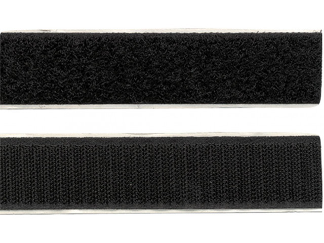 Klittenband Breedte 20 mm Lengte 1 meter Zwart (1 stuks)