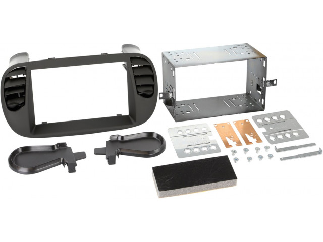 2-DIN Paneel Fiat 500/ 500C 2007-2015 - Kleur: Zwart