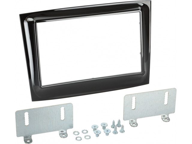2-DIN Paneel Fiat Doblò 2015-2022 / Opel Combo 2015-2019  Kleur : Piano Zwart