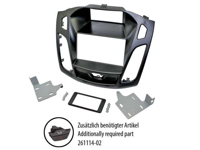 2-DIN Paneel Ford Focus 2013-2018 - Kleur: Zwart 2-DIN Paneel Ford Focus 2013-2018 - Kleur: Zwart