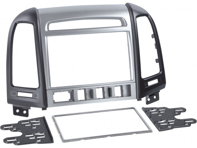 2-DIN Paneel Hyundai Santa Fé 2006-2012 Kleur: Zilver/Zwart